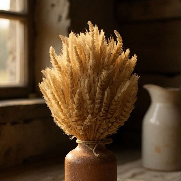 Trigo Desidratado - Ramalhete com Cordão - 40cm - 1 unidade - FlorArte - Rizzo