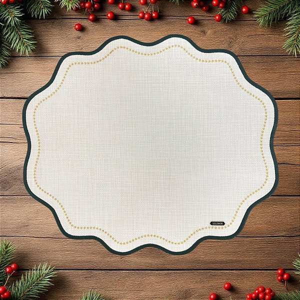 Jogo Americano de Natal - Toque de Luz Verde - 44,5x38,5cm - 1 unidades - Rizzo