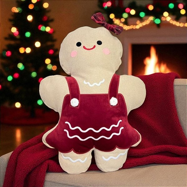 Almofada Gingerbread De Natal - Gingerbella - 37x52cm - 1 unidades - Rizzo