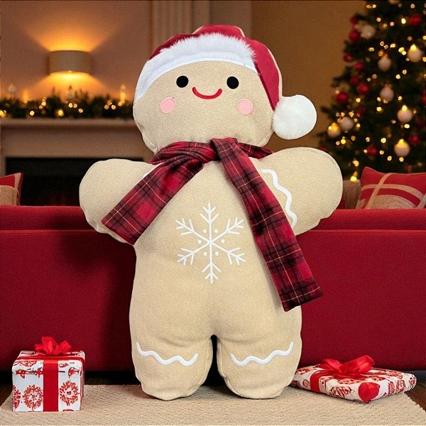 Almofada Gingerbread De Natal - Gingerbell - 37x53cm - 1 unidades - Rizzo