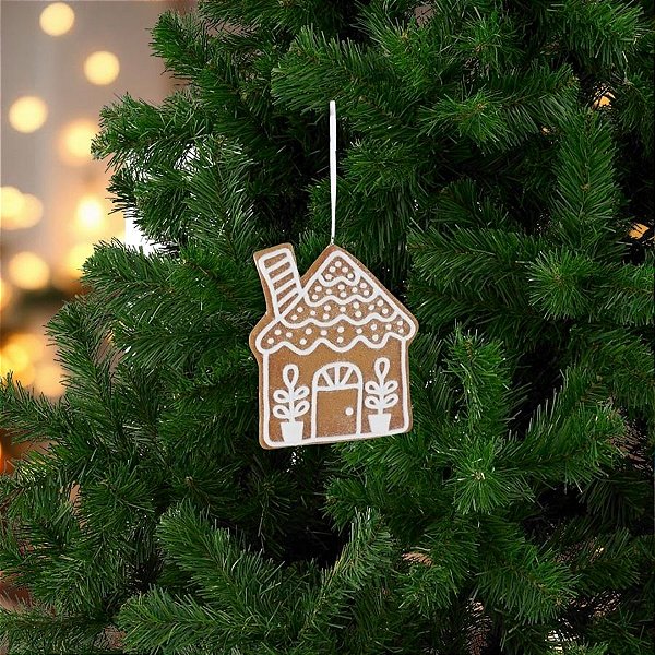 Enfeite Para Pendurar De Natal - Casa De Ginger Bread - 10,5cm - 1 unidade - Cromus - Rizzo