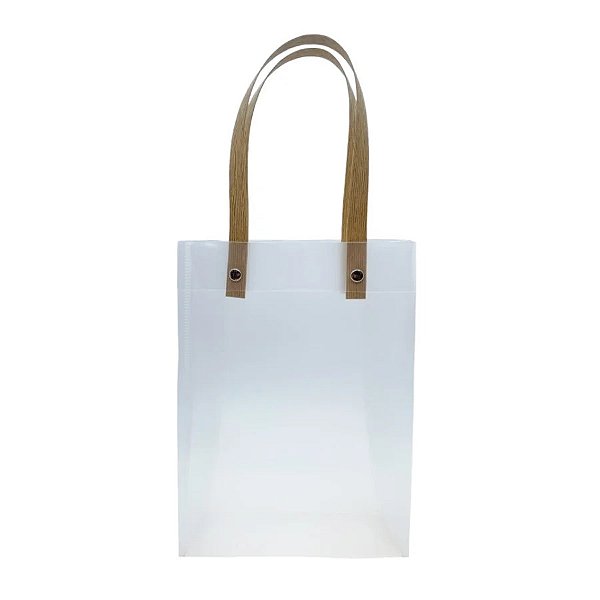 Sacola Transparente Fosca com Alça de Fibra - 13x20x7cm - 10 unidades - Rizzo