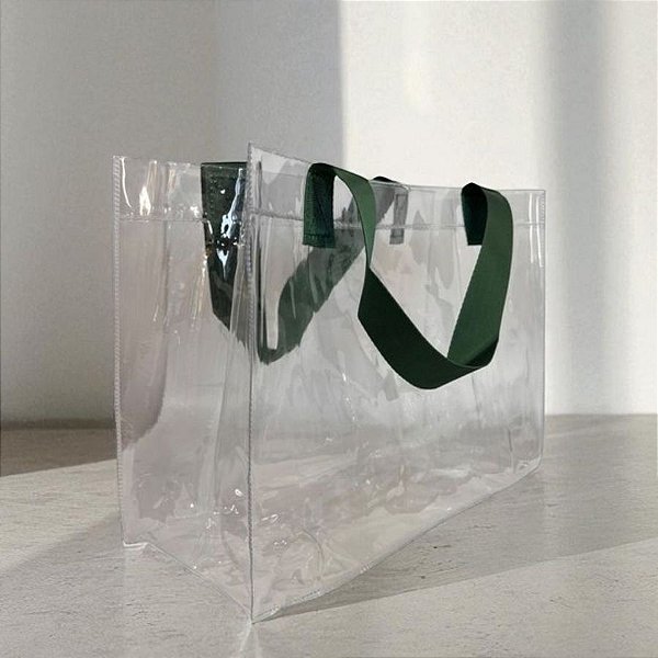Sacola de PVC com alça de Nylon 25x15x35cm - Verde - 1 unidade - Rizzo