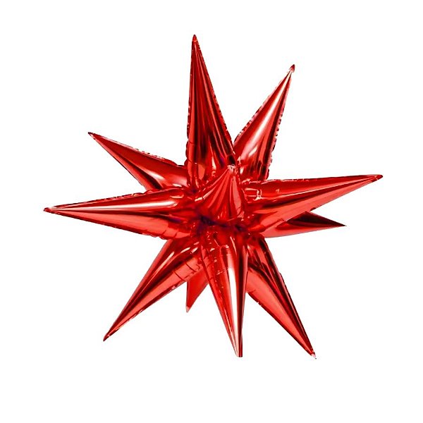 Balão de Festa Metalizado 40" 100cm - Sputnik Vermelho - 1 unidade - Rizzo
