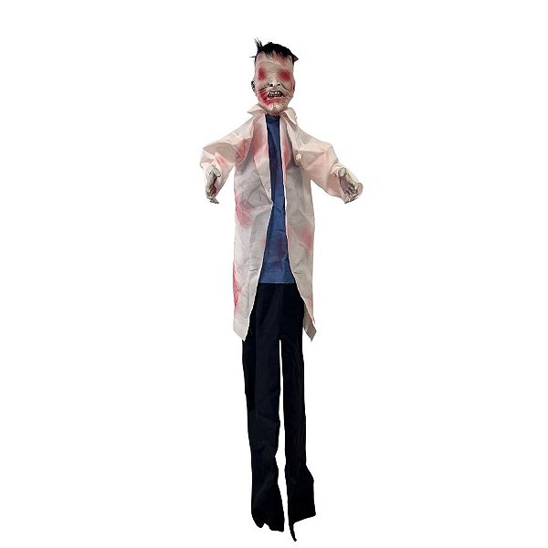 Enfeite Decorativo de Halloween Com Luz e Som - Zumbi Médico Baltazar - 170cm - 1 unidade - Cromus - Rizzo