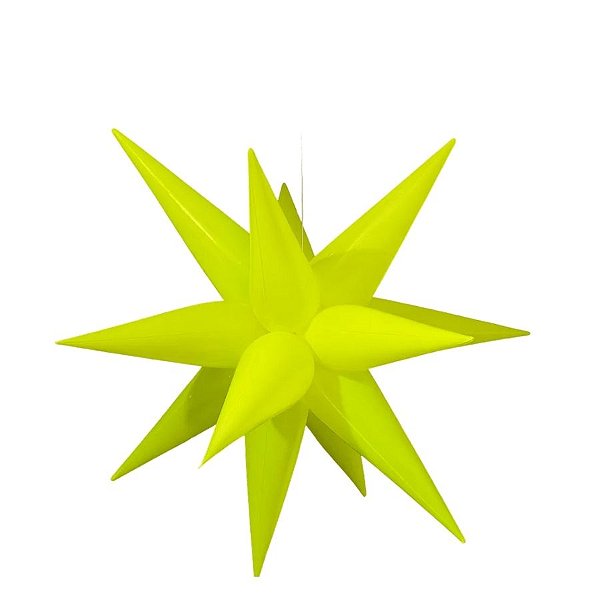Balão de Festa Metalizado 41" 105cm - Sputnik Amarelo Neon  - 1 unidade - Partiufesta - Rizzo
