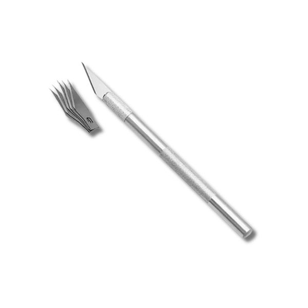 Estilete/Bisturi de Precisão com 6 Lâminas - 22cm - 1 unidade - Rizzo
