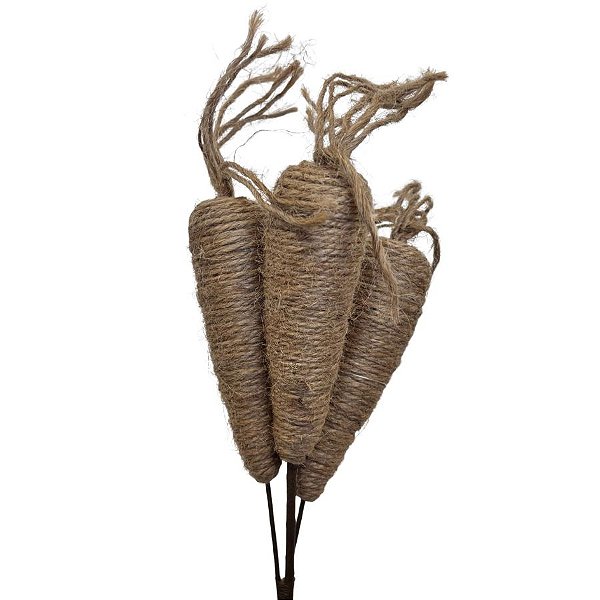 Galho Decorativo de Páscoa - Cenouras Rústicas Bege - 54cm - 1 unidade - FlorArte - Rizzo