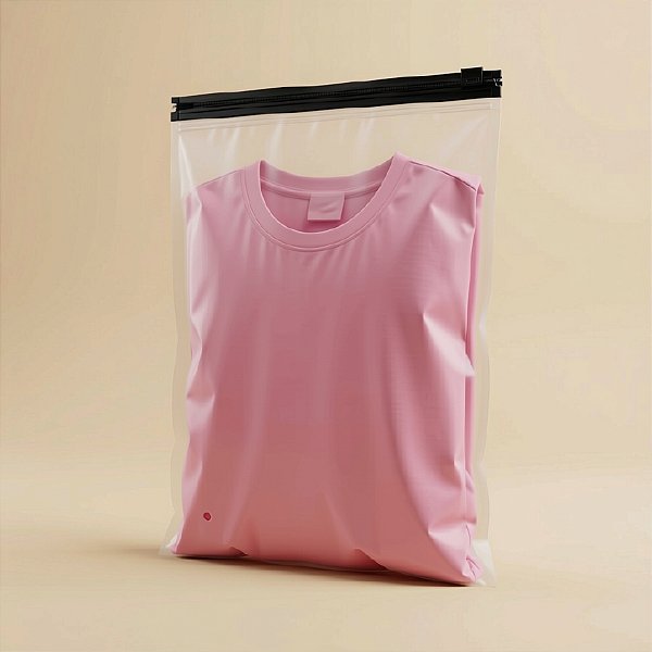 Saco Trilho Zip Transparente Fosco com Furo - Trilho Preto - 30x35cm - 50 unidades - Rizzo