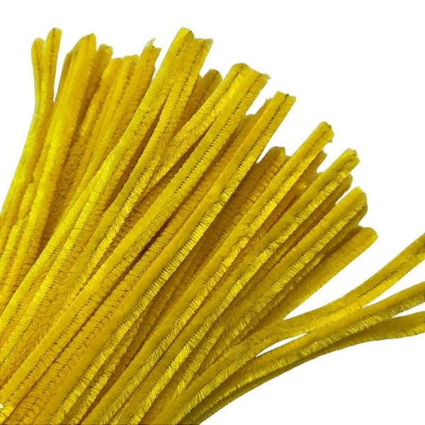 Haste de Chenille 30cm - Amarelo - 100 unidades - Art Montagem - Rizzo
