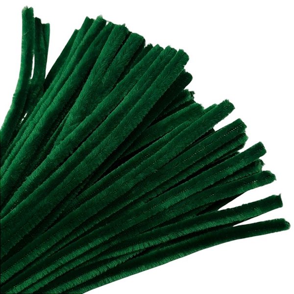 Haste de Chenille 30cm - Verde Escuro - 100 unidades - Art Montagem - Rizzo