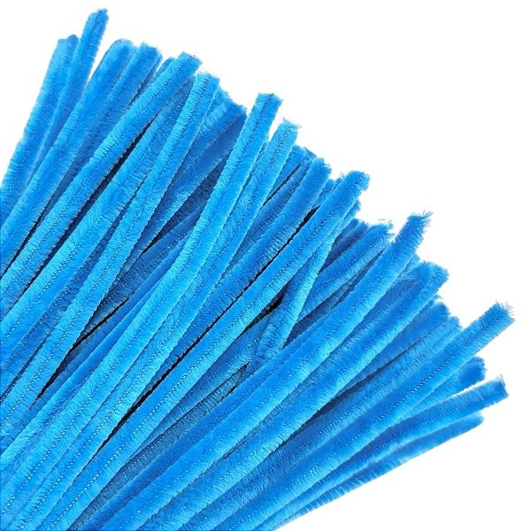Haste de Chenille 30cm - Azul - 100 unidades - Art Montagem - Rizzo