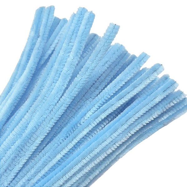 Haste de Chenille 30cm - Azul Claro - 100 unidades - Art Montagem - Rizzo