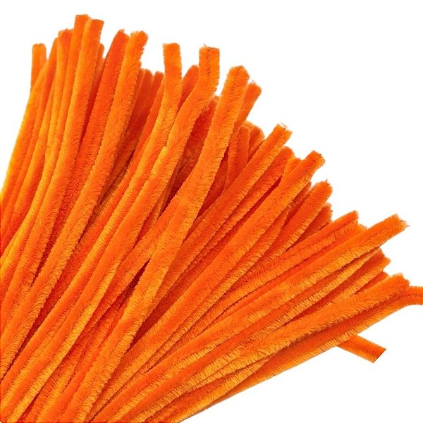 Haste de Chenille 30cm - Laranja - 100 unidades - Art Montagem - Rizzo