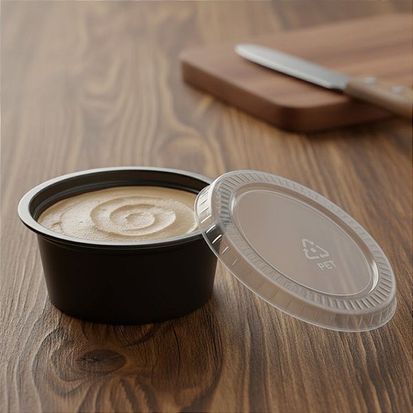 Pote Redondo PET com Tampa - Preto - 30ml  - 20 unidades - Plastilânia - Rizzo