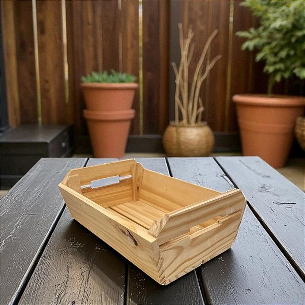 Caixote de Madeira Trapezoidal M - 30x22x11cm - 1 unidade - Rizzo