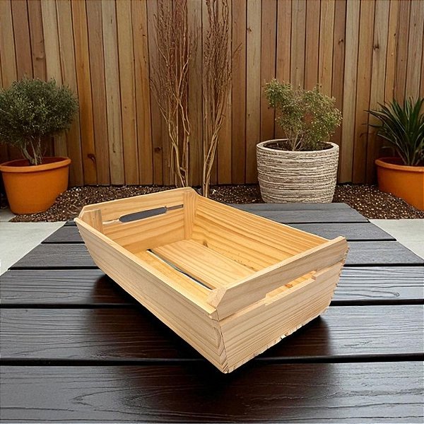 Caixote de Madeira Trapezoidal G - 40x29x13cm - 1 unidade - Rizzo