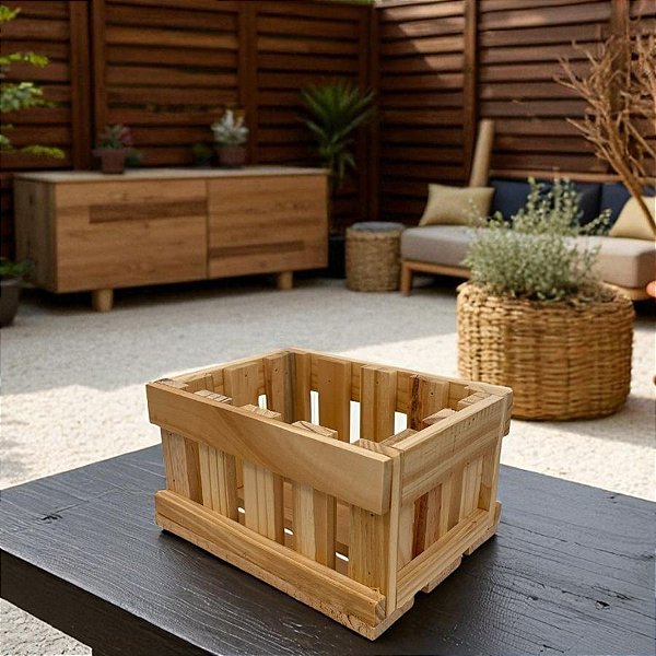 Caixote de Madeira Jardineira P - 20,5x15,5x11cm - 1 unidade - Rizzo