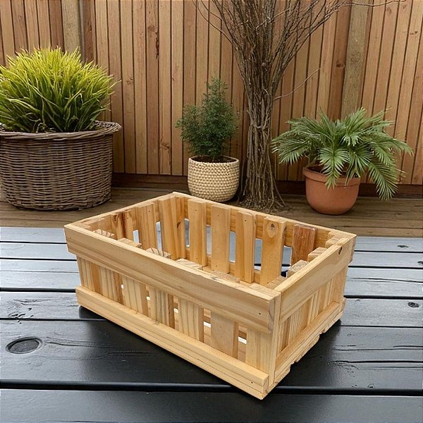 Caixote de Madeira Jardineira M - 30x20x11cm - 1 unidade - Rizzo