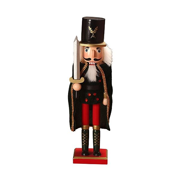 Soldado Quebra Nozes com Capa - Madeira - 38 cm - Modelo C - 1 unidade - Rizzo