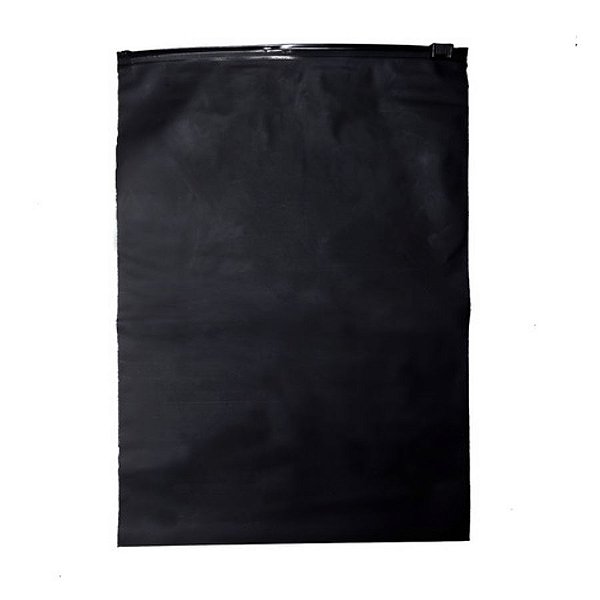 Saco Trilho Zip Preto Fosco - 25x35cm - 50 unidades - Rizzo
