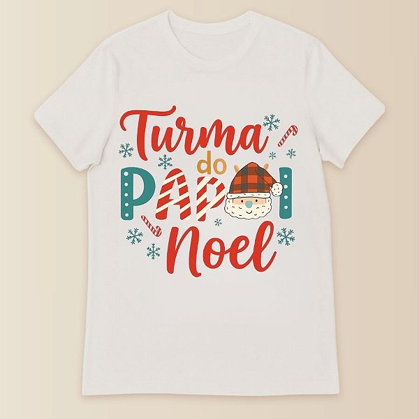 Camiseta Branca Estampada - Turma Do Papai Noel - Infantil - 1 unidade - Rizzo