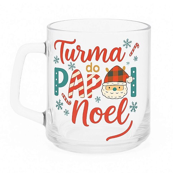 Caneca De Vidro - Turma Do Papai Noel - 335ml  - 1 unidade - Rizzo