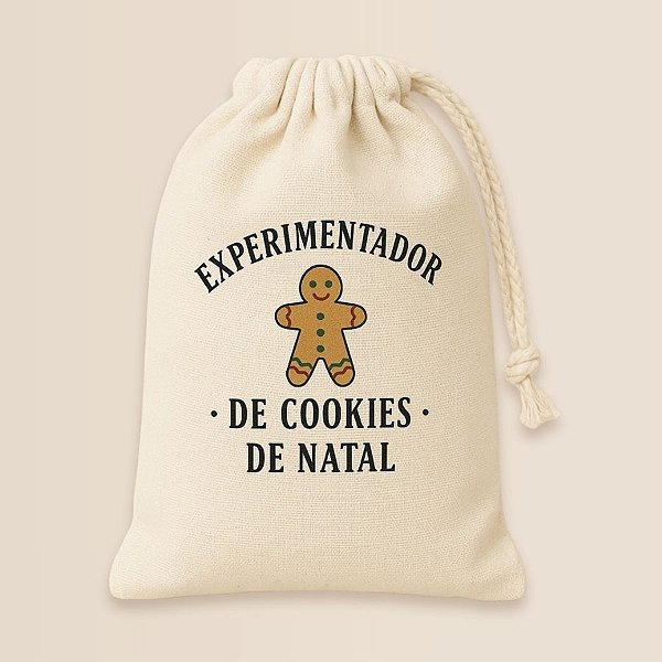 Saco de Algodão - Experimentador De Cookies - M - 17x21cm - 1 unidade - Rizzo