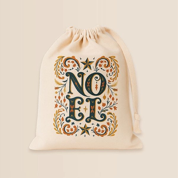 Saco de Algodão - Noel - P - 9x13cm - 1 unidade - Rizzo