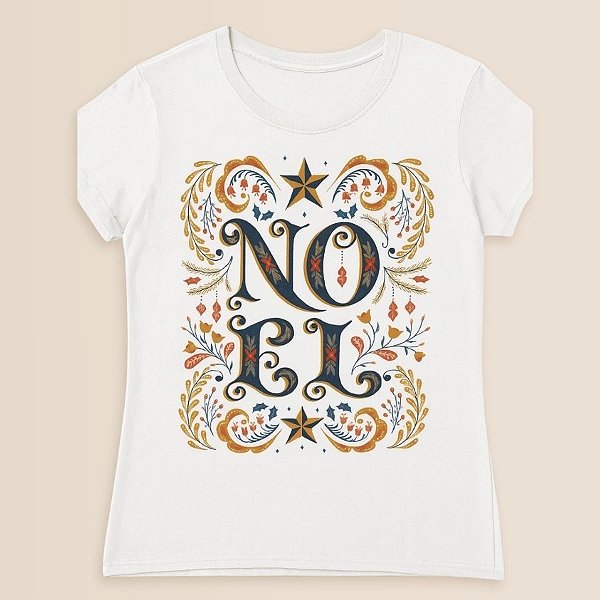Camiseta Branca Estampada - Noel - Infantil - 1 unidade - Rizzo