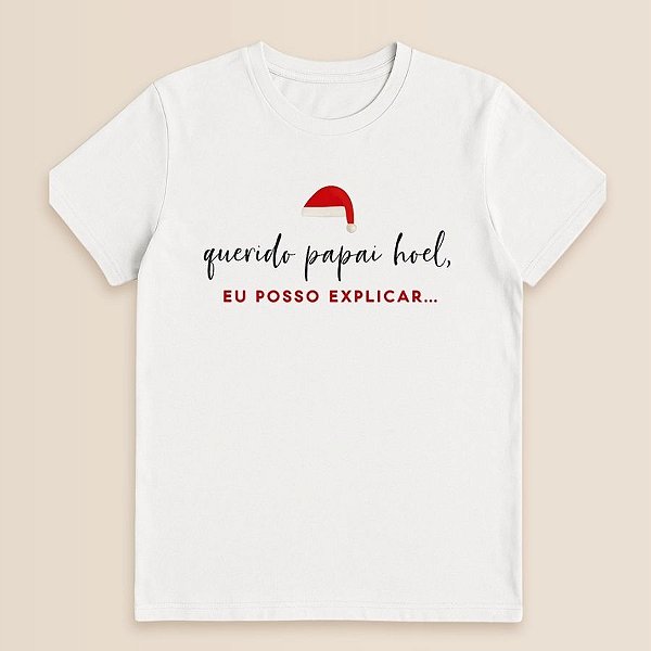 Camiseta Branca Estampada - Querido Papai Noel - Infantil - 1 unidade - Rizzo