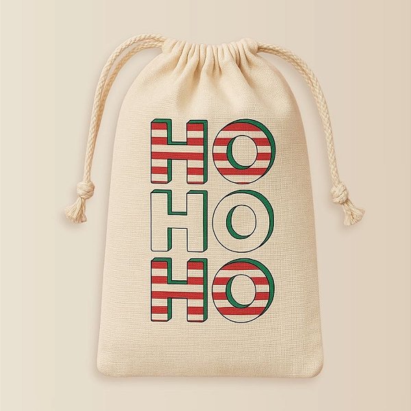 Saco de Algodão - HoHoHo - M - 17x21cm - 1 unidade - Rizzo