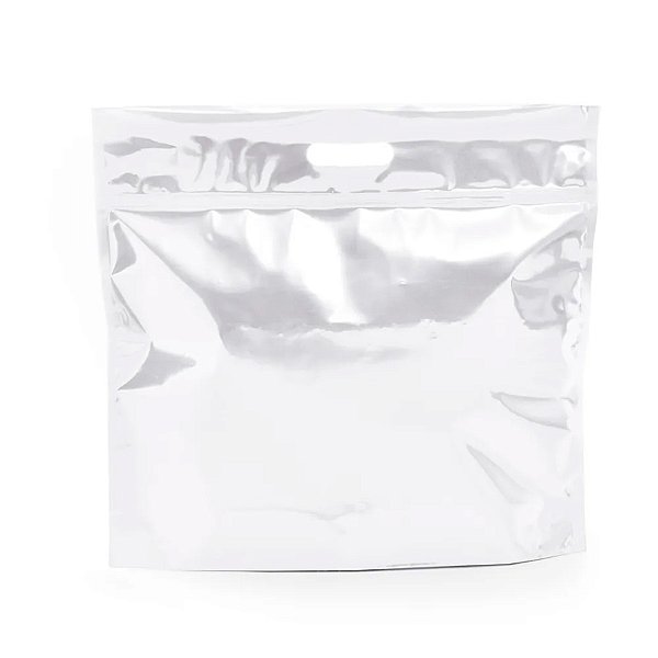 Sacola Metalizada com Zip - 46x43x5cm - Branca - 1 unidade - Cromus - Rizzo