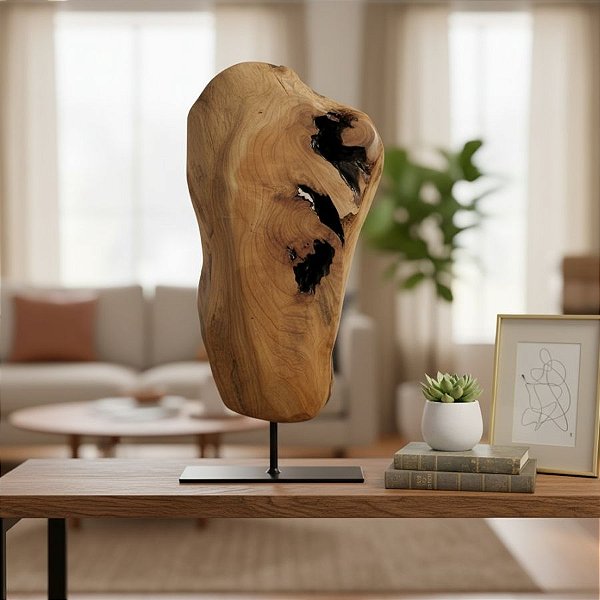 Escultura De Madeira Rústica - Formato Orgânico - Modelo 1 - 1 unidade - Rizzo