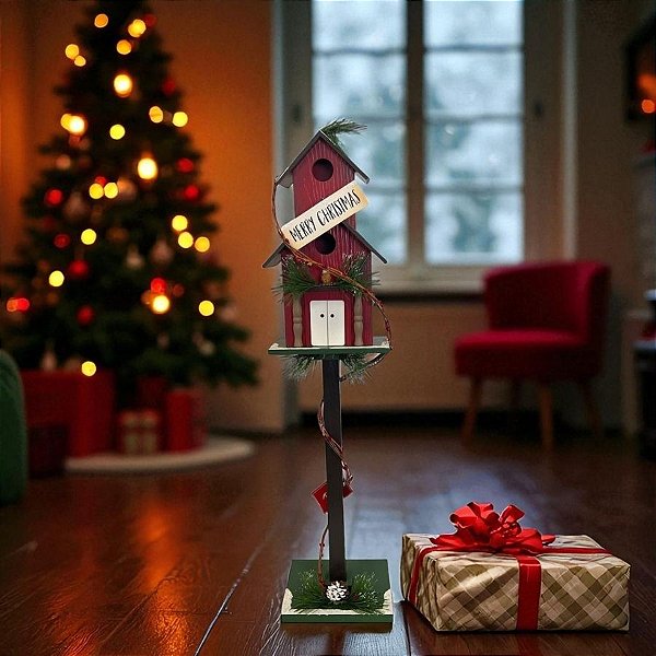 Enfeite Decorativo de Natal - Caixa Postal "Merry Christmas"- 83x25x17CM - 1 unidade - Rizzo