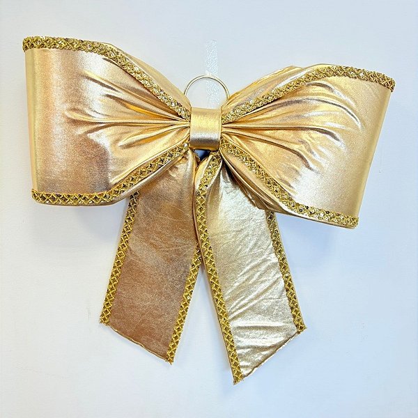 Laço Lamê Dourado e Galão GG - 45x50x9,5cm - 1 unidade - Rizzo