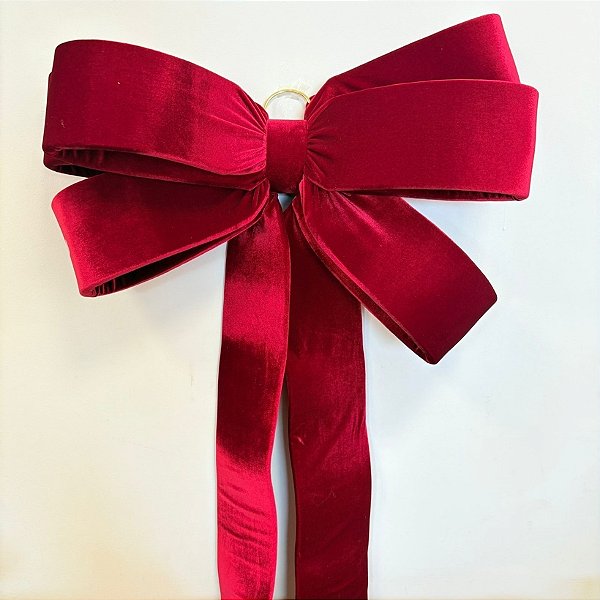 Laço Giga Veludo Duplo Vermelho G - 60x110x17 - 1 unidade - Rizzo