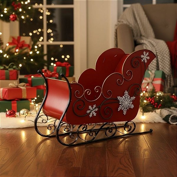 Enfeite Decorativo De Natal - Treno De Metal - 48x19,5x35,5cm - 1 unidade - Artlille - Rizzo