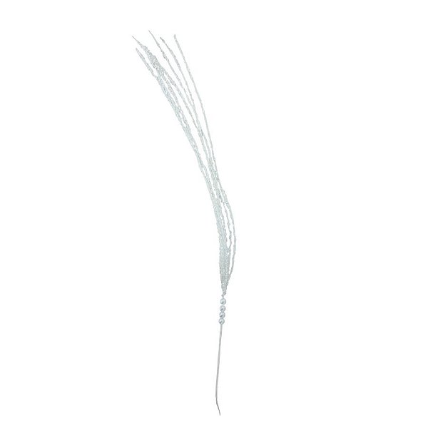 Galho Decorativo de Natal - Espiral Branco Com Glitter - 60x6x1cm - 1 unidade - Cromus - Rizzo