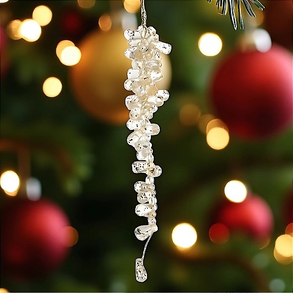 Enfeite Decorativo Para Pendurar de Natal - Cordão Ouro Incolor - 17,5x3,5cm - 1 unidade - Cromus - Rizzo