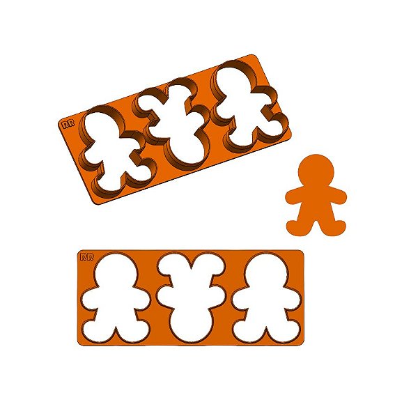 Régua Cortador Boneco Gingerbread - Ref.1621 - 7cm - 1 unidade - RR Cortadores - Rizzo