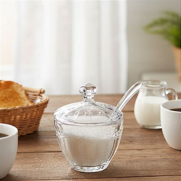 Pote de Vidro com Tampa - "Açucareiro" Paris - 8,5x8,5x10,8cm - 1 unidade - Rizzo