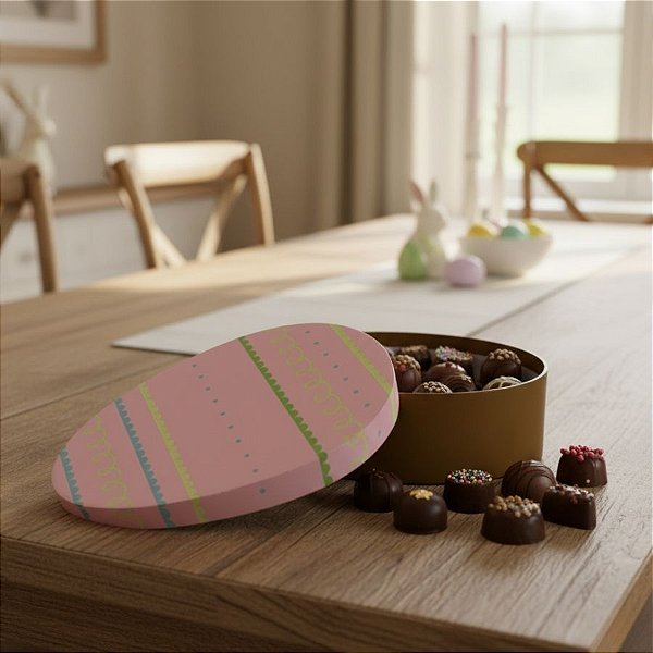Caixa Para Lembrancinhas De Páscoa - Ovo Rosa - 16,3x12x4cm - 1 unidade - FlorArte  - Rizzo
