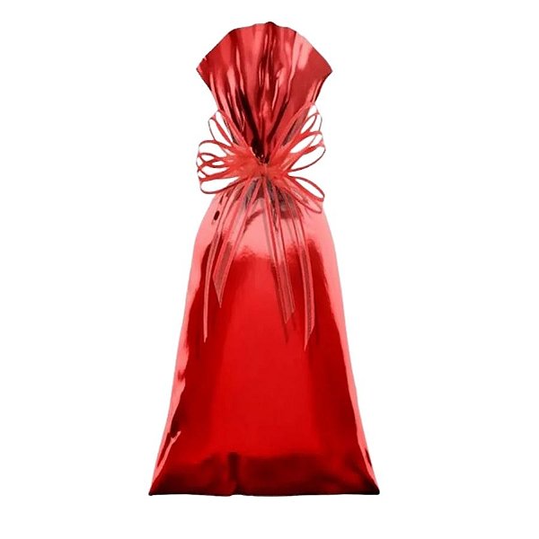 Saco Para Presente Metalizado - Vermelho G4 - 20x50cm - 50 unidades - Cromus - Rizzo