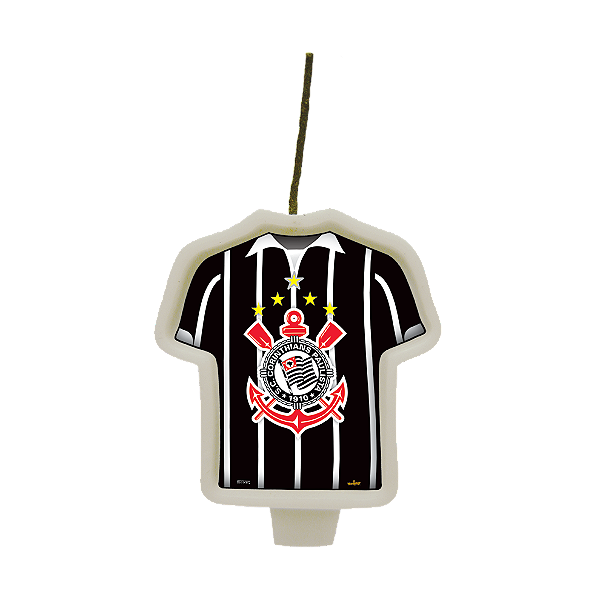 Vela Camisa Festa Corinthians - 1 unidade - Festcolor -  Embalagens e Festas