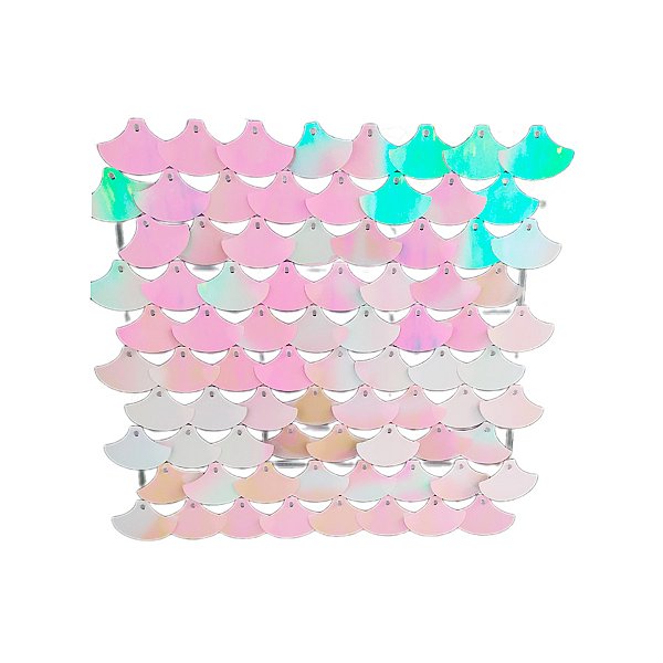 Painel Metalizado Shimmer Wall Vazado - Escama Sereia Nacarado Rosa - 30x30cm - 1 unidade - Rizzo