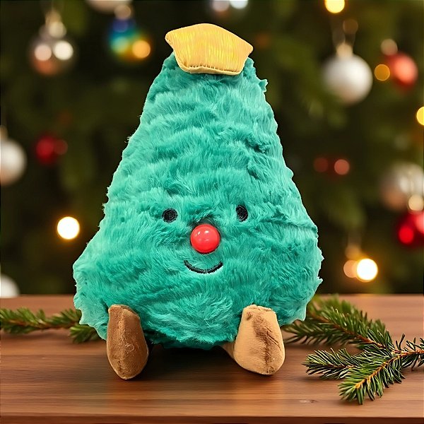 Árvore de Natal de Pelúcia - Verde Escuro - 15x21x10cm - 1 unidade - Rizzo