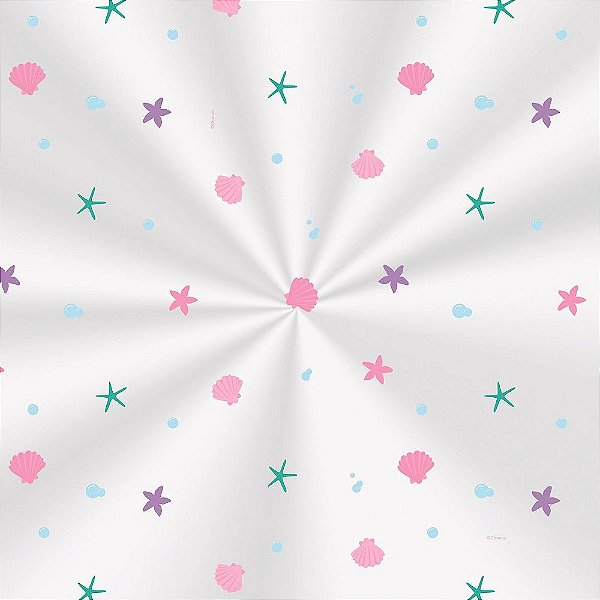 Saco Transparente Decorado - 15x22cm - Sereia - 100 unidades - Cromus - Rizzo Embalagens