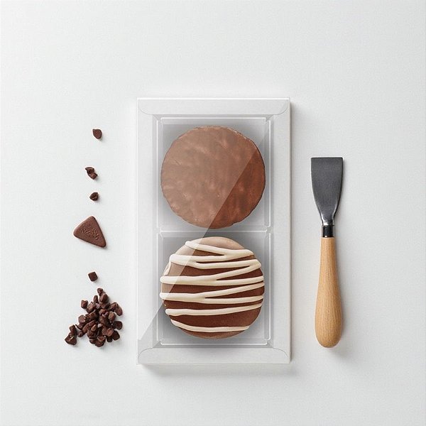 Caixa 2 Pão de Mel Quadrada Branca Com Tampa Cristal - 16,8x9,5cm - 1 unidade - Cromus - Rizzo