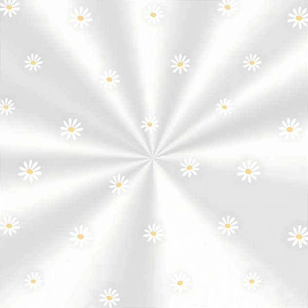 Saco Transparente Decorado - 11x19,5cm - Margaridas Branco e Amarelo - 100 unidades - Cromus - Rizzo